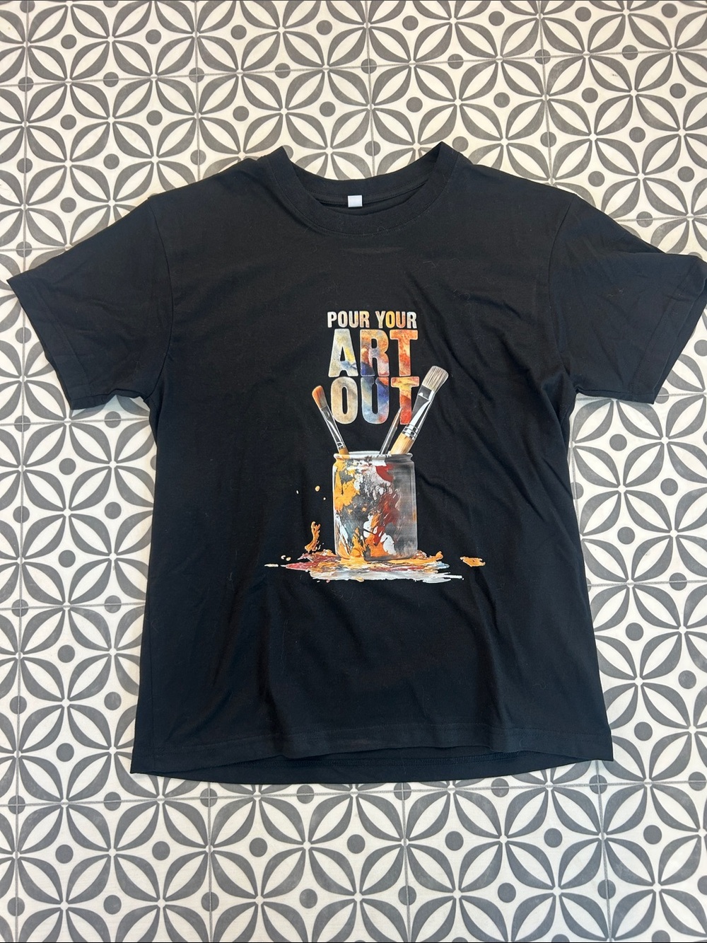 Pour Your Art Out Black Graphic Tee